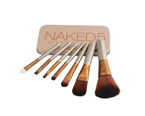 Naked 5 Набор кистей для макияжа в металлической коробке. 7 штук