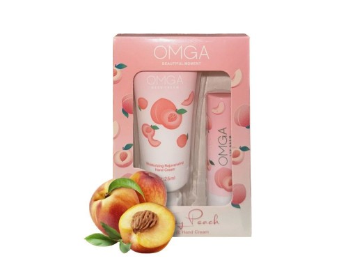 Omga Подарочный набор (Крем для рук 25мл+Бальзам для губ 3,5г) Персик