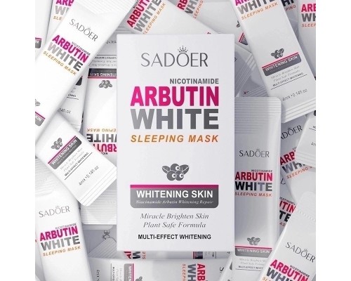 Осветляющая ночная маска для лица с арбутином Sadoer Nicotinamide Arbutin White Sleeping Mask,  20 штук