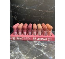 Комплект из 8 жидких помад  для губ с блеском Beauty City 