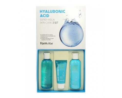FARMSTAY Набор для ухода за лицом с гиалуроновой кислотой  Hyaluronic Acid Super Aqua Skin Care 3 Set