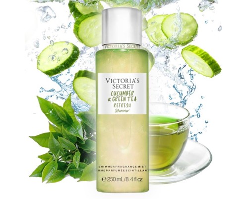 Парфюмированный спрей для тела Victorias Secret Cucumber & Green Tea Refresh Shimmer